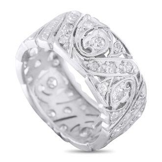 Luxury Bazaar Platinum 0.50ct Diamond Filigree Band Ring MF02-082526