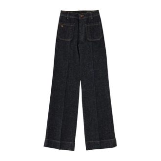 Victoria Beckham Alina Wijde Spijkerbroek - Dames - Loose Fit Jeans - Blauw - W29 - Katoen - Jeans