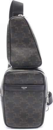Celine Black Brown Coated Canvas Leather Fanny Pack Sling Bag (Pre-Owned)