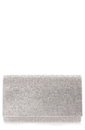 Judith Leiber Fizzy Beaded Clutch in Silver Rhinestone at Nordstrom