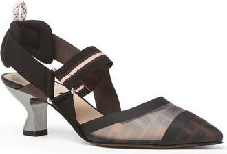 Fendi Colibri Pointed Toe Slingback Pump in Tobacco at Nordstrom, Size 37.5