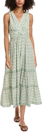 Max Studio Knotted Waist Tiered Midi Dress