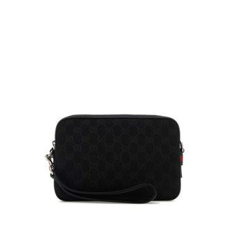 Gucci Black Gg Fabric Clutch