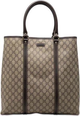 Gucci Beige Brown Pvc Leather Tote Bag (Pre-Owned)