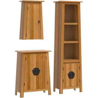 vidaXL Vidaxl - Conjunto De Muebles De Ba&ntilde;o 3 Piezas Madera Maciza De Pino