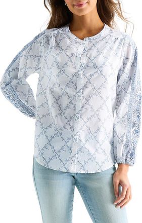 Lucky Brand Floral Cotton Button-Up Shirt in White Floral at Nordstrom Rack, Size X-Small