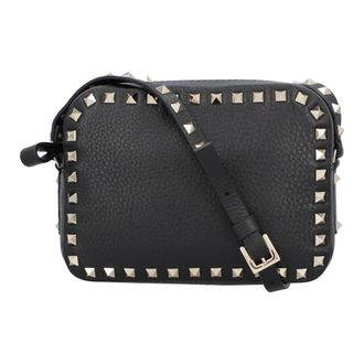 Valentino Tassen, Dames, Zwart, ONE Size, Leer, Rockstud Crossbody Bag