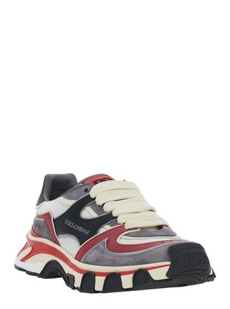 Dolce & Gabbana Leather and Suede Panelled Sneaker - Multicolor