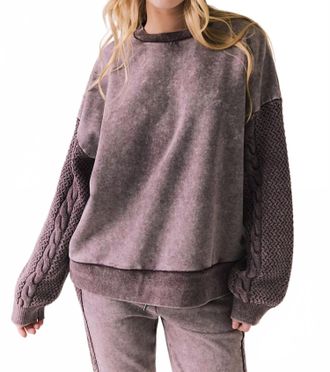 Chaser Maritime Long Sleeve Pullover In Fig