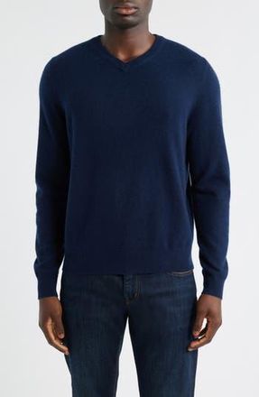 Nordstrom Cashmere V-Neck Sweater in Navy Night at Nordstrom Rack, Size Xx-Large