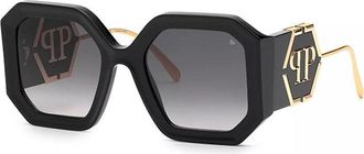 Philipp Plein Philipp Plein Sunglasses Square Full Rim, Black Frame And Grey Gradient Lens Spp0670700