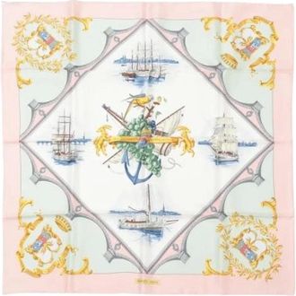 Herm&egrave;s Pre-owned Scarves, female, Pink, Size: ONE SIZE Pre-owned Carre 90 Silk Scarf