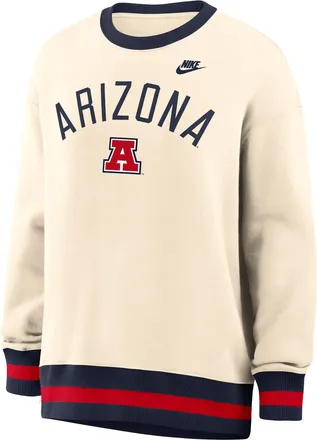 Nike Arizona Legacy Nike Womens College Oversized Pullover Crew in Brown | 040H0JHRUAV-526