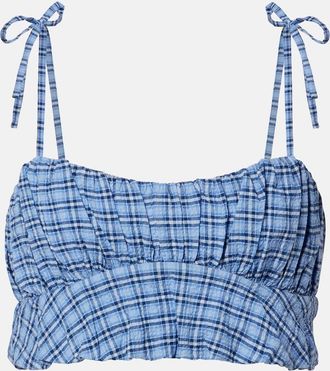 Faithfull The Brand Pelea checked cotton top