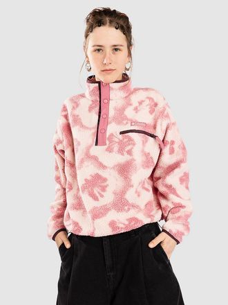 Columbia Helvetia II Printed Cropped Half Snap Half-Zip Fleece Pullover pink