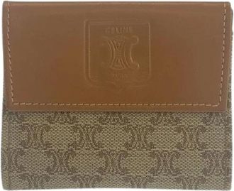Celine Pre-owned Wallets, female, Beige, Size: ONE SIZE Pre-owned Macadam PVC Leather Coin Case