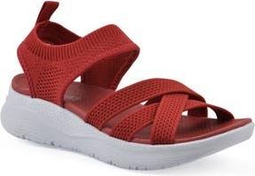 White Mountain Charry Knit Sandal in Cruella Red Fabric at Nordstrom Rack, Size 11