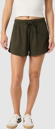All in Favor Waffle Knit Dolphin Hem Shorts in Moss at Nordstrom Rack, Size X-Small
