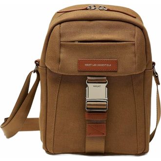 Want Les Essentiels Brantford Organic Cotton Canvas Crossbody Bag in Dark Camel at Nordstrom