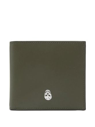 Alexander McQueen skull-plaque bi-fold wallet - men - Calf Leather - One Size - Green