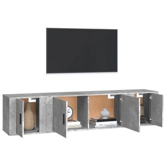 Berkfield Home Classic 3 Piece TV Cabinet Set Concrete Grey Engineered Wood