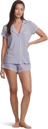 Eberjey Frida Shortie Pj Set Womens Pajama Sets Lavender Dusk/Ivory : XS, Spandex/Modal