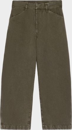 Christophe Lemaire Mens Waistband-Cinch Maxi Workwear Pants