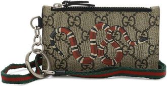 Gucci Gg Supreme Kingsnake Coin Case Card Holder (Authentic Pre-Loved)