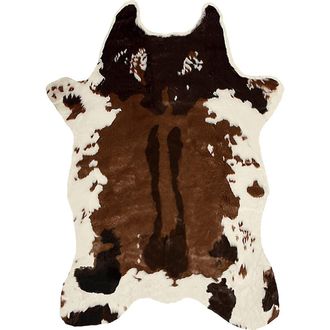 Luxe Faux Hide Fur Rug - Chocolate/White in Chocolate And White at Nordstrom Rack
