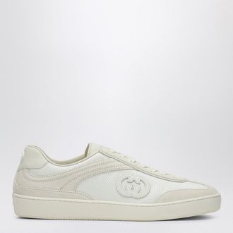 Gucci White G75 sneaker in suede