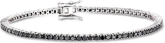 Ross-Simons Black Diamond Tennis Bracelet in Sterling Silver