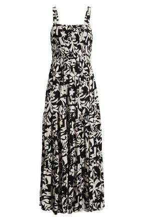 Rip Curl Topanga Canyon Print Sleeveless Maxi Dress in Bone/Black at Nordstrom, Size Xx-Small