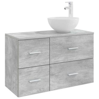 vidaXL Juego De Muebles De Ba&ntilde;o 2 Pcs Gris Hormig&oacute;n Vidaxl
