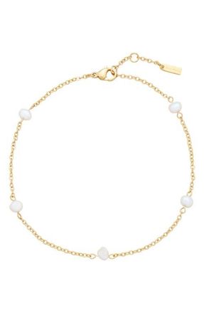st. Moran Freshwater Pearl Station Bracelet in White at Nordstrom