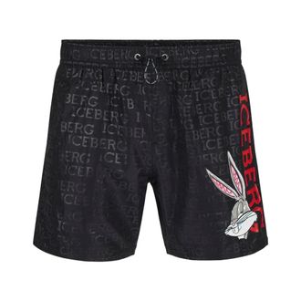 Iceberg Beachwear, male, Black, Size: L Medium Boardshort