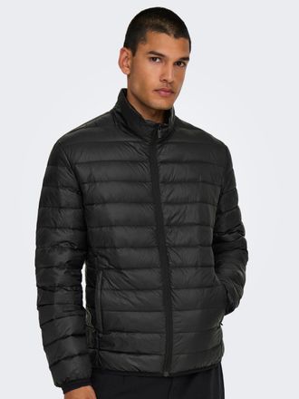 Only & Sons Steppjacke ONLY & SONS ONSNOA LIGHT JACKET OTW CS OTL, Herren, Gr. L, schwarz, Web, Obermaterial: 100% Nylon, unifarben, regular fit, Jacken Steppjack