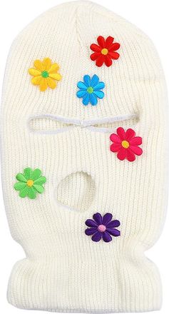 Generic ISWMM 3 Hole Ski Mask Knit Cap Funny Embroidery Winter Warm Outdoor Riding Windproof Mask Balaclava