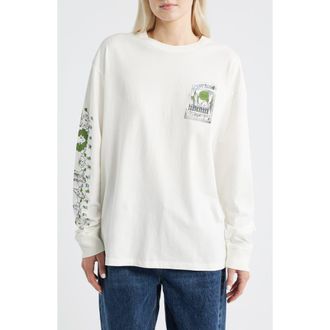 Damson Madder Graphic Plant Patch Organic Cotton Top in Off White at Nordstrom, Size 10 Us