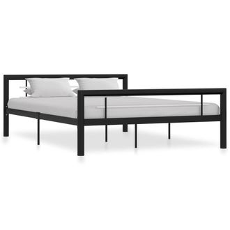 Berkfield Home Bed Frame Black & White Metal 160x200 cm