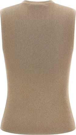 Max Mara Ribbed Metallic Tank Top - Beige
