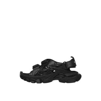 Balenciaga Flat Sandals, female, Black, Size: 7 US Track Sandal