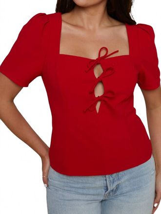 Astr Aida Tie-Front Top In Red