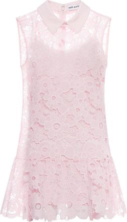 Self Portrait PINK LACE COLLARED MINI DRESS - Self-portrait - Woman