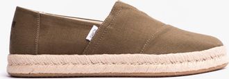 Toms Toms Alpargata Rope 2.0 Mens Espadrilles Olive - Green Cotton - Size UK 12