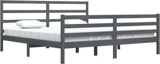 vidaXL Vidaxl - Estructura De Cama Sin Colch&oacute;n Madera De Pino Gris 200x200 Cm