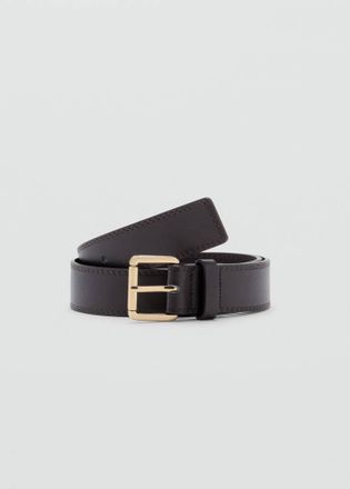 Mango Cintura larga effetto pelle con fibbia metallica cioccolato - Donna - XL - MANGO