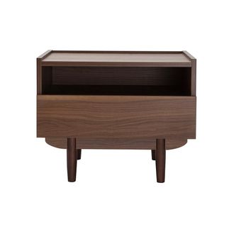 Miliboo Mesilla De Noche Con Caj&oacute;n De Madera Oscura Sanaa