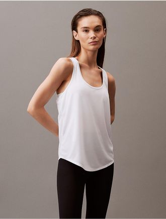 Calvin Klein Womens Performance Pique Tech Tank Top - White - XL