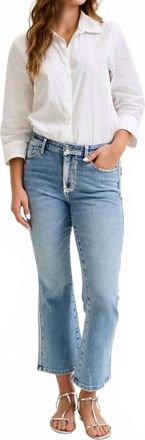 Judy Blue Kick Flare Foiled Seams Jeans In Medium Blue