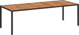 vidaXL Mesa De Jard&iacute;n Negro Rat&aacute;n Sint&eacute;tico Vidaxl
